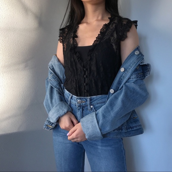 Kimchi Blue Urban Outfitters Black Lace Vest* - Picture 6 of 6